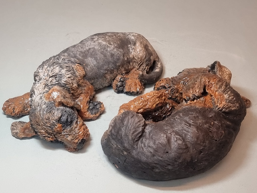 Sleepy Sausage - Wirehaired Dachshund Sculpture