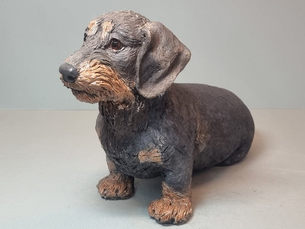 Little Woozler - Wirehaired Dachshund Sculpture