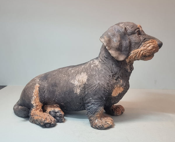 Little Woozler - Wirehaired Dachshund Sculpture