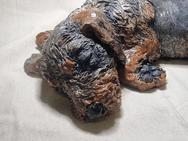 Sleepy Sausage - Wirehaired Dachshund Sculpture