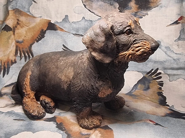 Little Woozler - Wirehaired Dachshund Sculpture