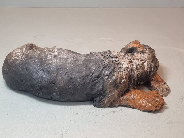 Sleepy Sausage - Wirehaired Dachshund Sculpture