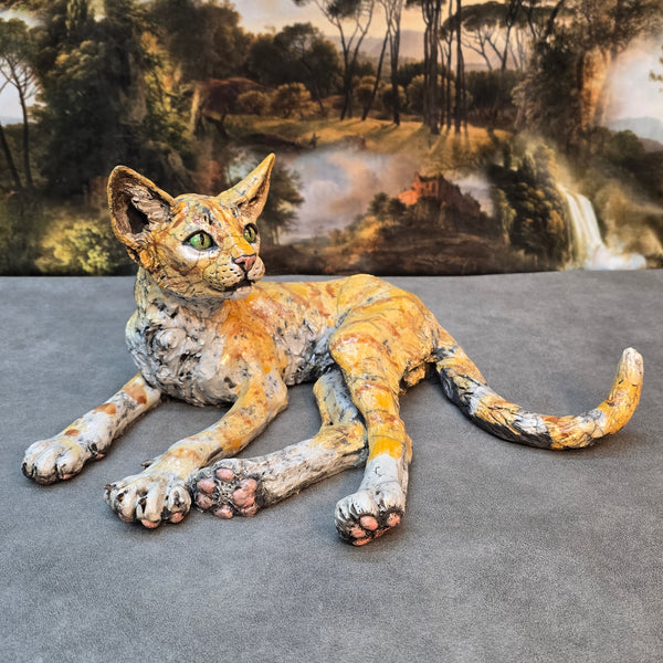 Marrakech Kitten - Raku Animal Sculpture