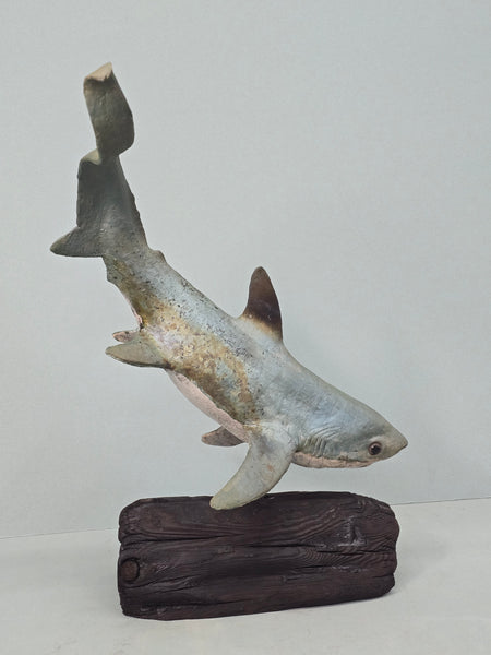 Thresher Shark - Raku Animal Sculpture