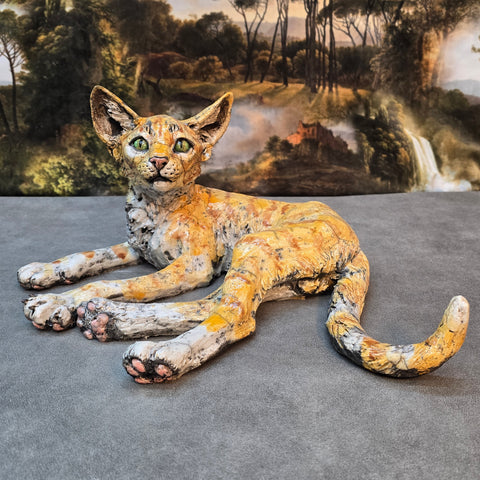 Marrakech Kitten - Raku Animal Sculpture
