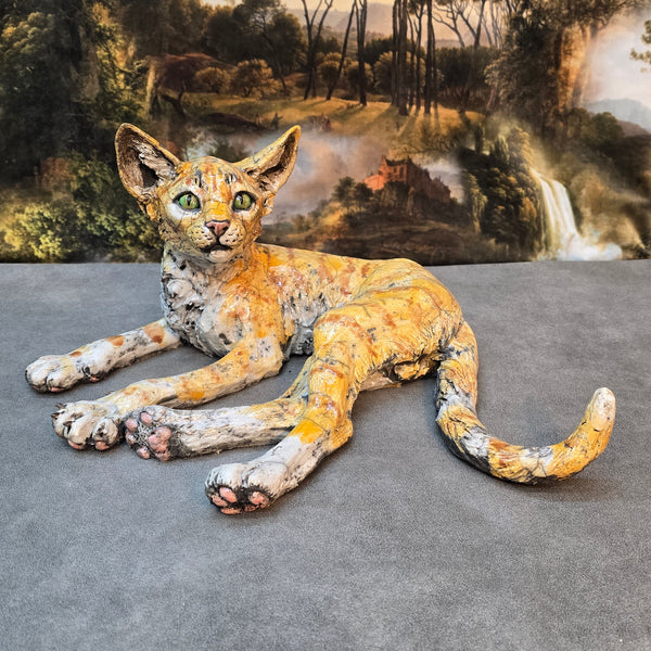 Marrakech Kitten - Raku Animal Sculpture