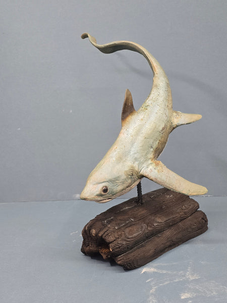 Thresher Shark - Raku Animal Sculpture