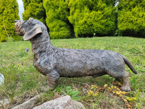 Sir Timothy, Wirehaired Dachshund - Raku Animal Sculpture