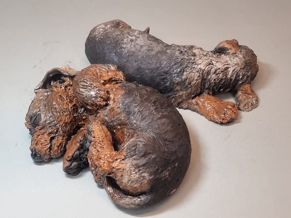 Curly Wurly - Wirehaired Dachshund Sculpture