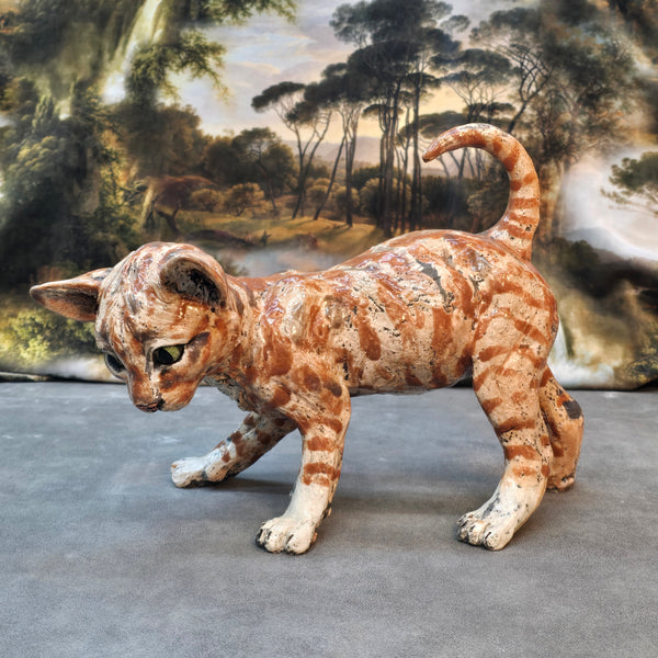 Ginger Kitten - Raku Animal Sculpture