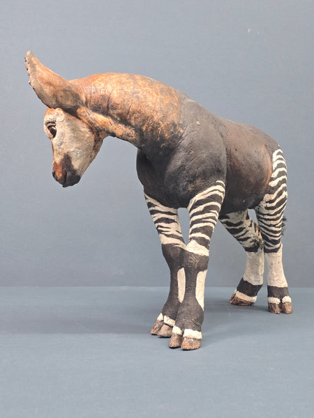 Okapi Calf - Raku Animal Sculpture