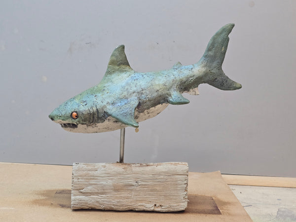 Tiger Shark - Raku Animal Sculpture