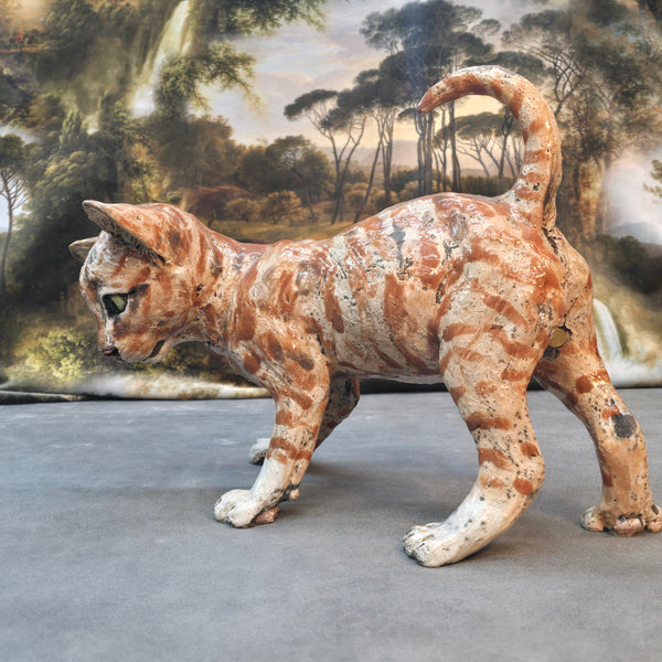 Ginger Kitten - Raku Animal Sculpture
