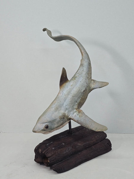 Thresher Shark - Raku Animal Sculpture