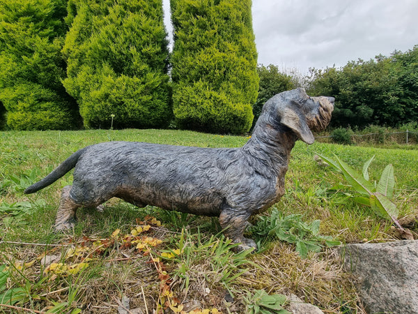 Sir Timothy, Wirehaired Dachshund - Raku Animal Sculpture
