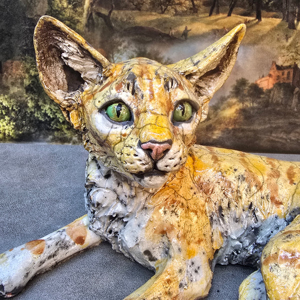 Marrakech Kitten - Raku Animal Sculpture