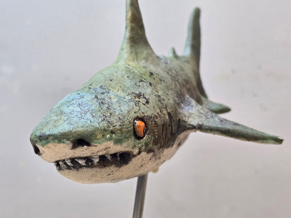 Tiger Shark - Raku Animal Sculpture