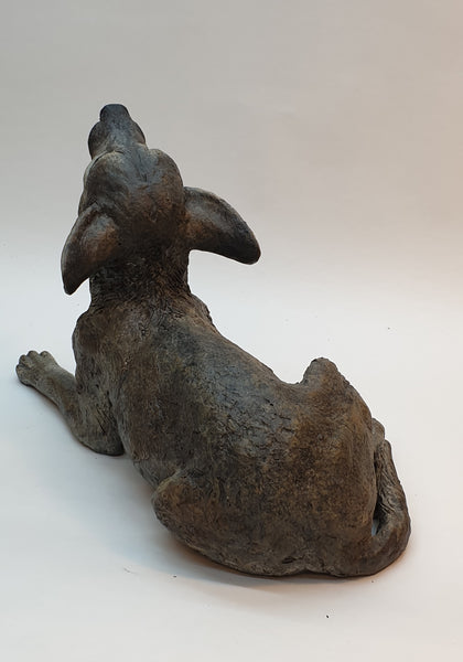 Big Ideas, Grey Wolf Pup - Raku Animal Sculpture
