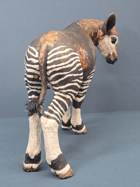 Okapi Calf - Raku Animal Sculpture