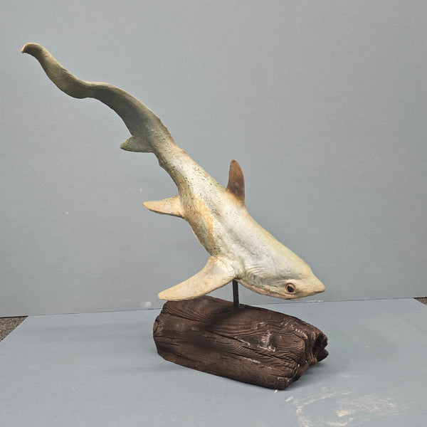 Thresher Shark - Raku Animal Sculpture