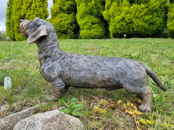 Sir Timothy, Wirehaired Dachshund - Raku Animal Sculpture