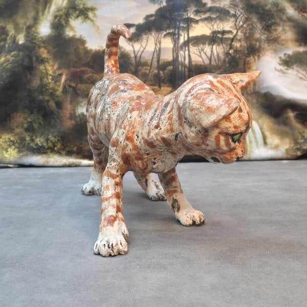 Ginger Kitten - Raku Animal Sculpture