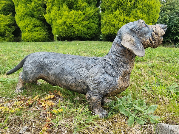 Sir Timothy, Wirehaired Dachshund - Raku Animal Sculpture