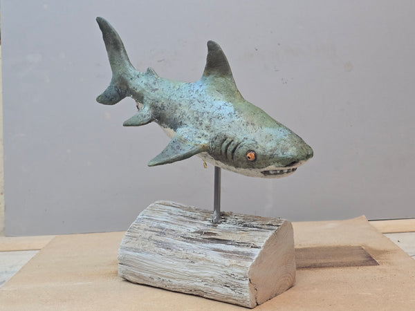 Tiger Shark - Raku Animal Sculpture